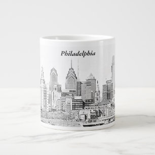 Philadelphia Skyline Sketch Jumbo Mug