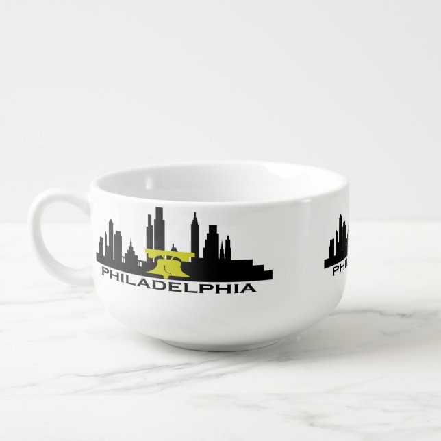 Philadelphia Skyline Soup Mug (Right)