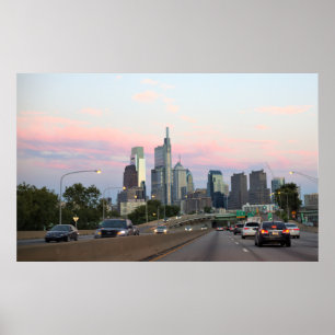 Philadelphia Skyline Sunset Photo Poster