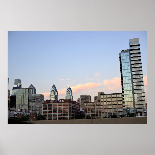 Philadelphia Skyline Sunset Photo Poster (Front)