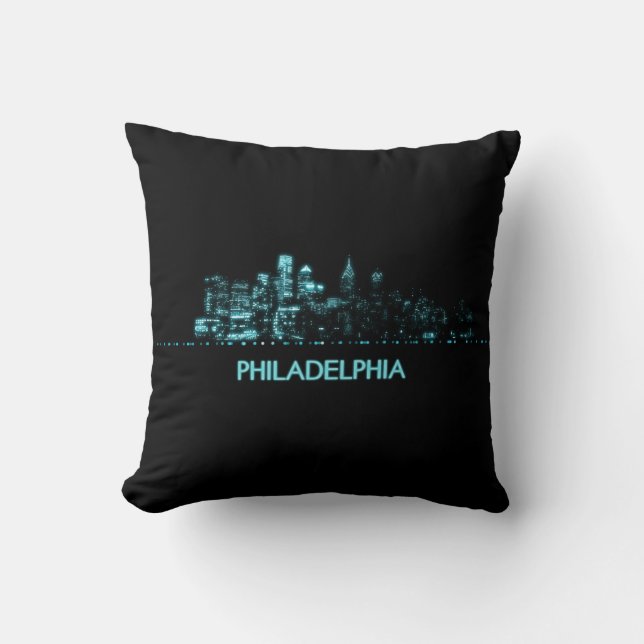 Philadelphia Skyline Throw Pillow (Front)