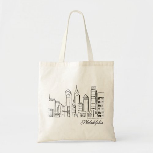 Philadelphia Skyline Tote Bag