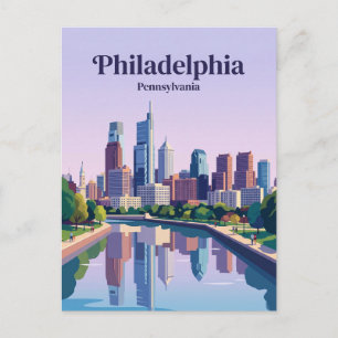 Philadelphia Skyline USA Postcard