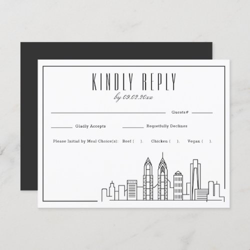 Philadelphia Skyline  Wedding RSVP  Meal Choice