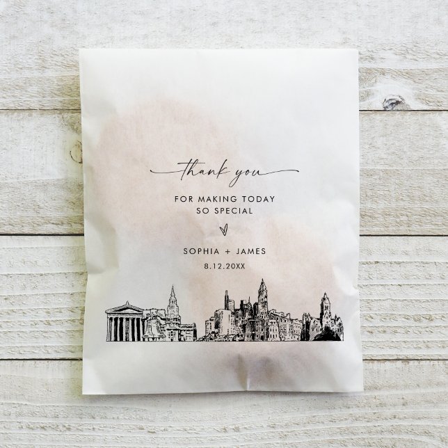 Philadelphia Skyline Wedding Thank You Favor Bags (Creator Uploaded)