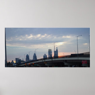 Philadelphia Skyline with Highway Poster