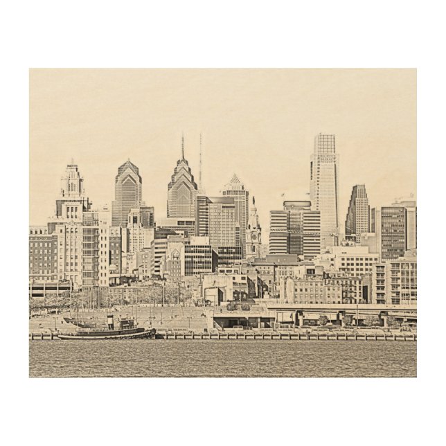 Philadelphia Skyline Wood Canvas (Front)