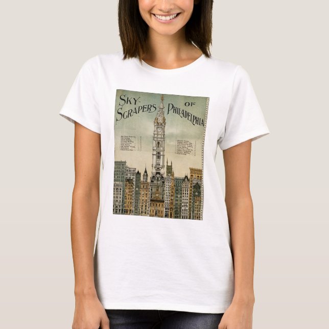 Philadelphia Skyscrapers (1898 Vintage Poster) T-Shirt (Front)