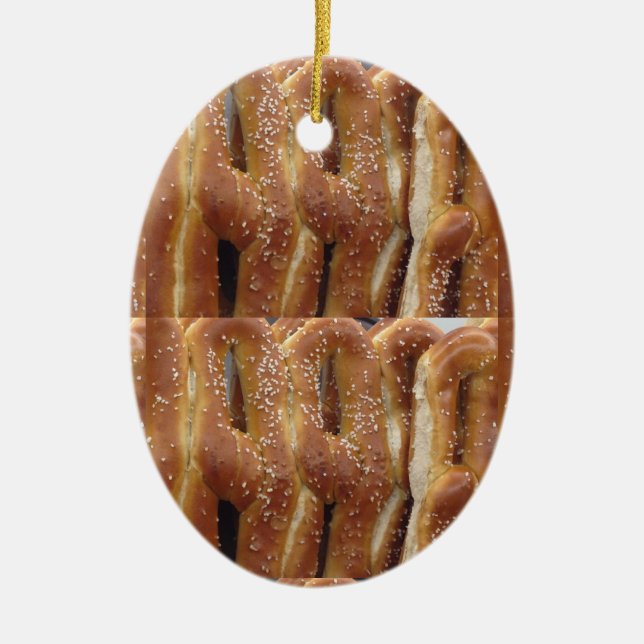 Philadelphia Soft Pretzels Ceramic Ornament (Front)