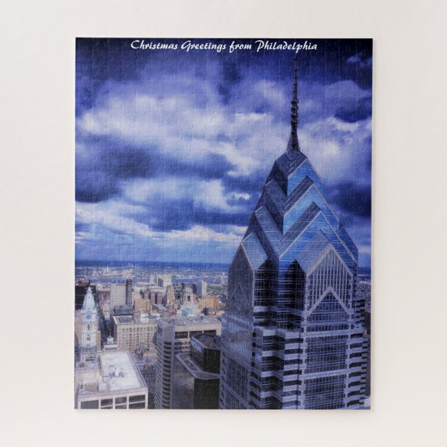 Philadelphia Street Scenes. Christmas Greetings Jigsaw Puzzle (Vertical)