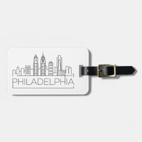 Philadelphia Stylized City Skyline Luggage Tag