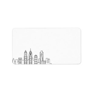 Philadelphia Stylized Skyline Blank Label