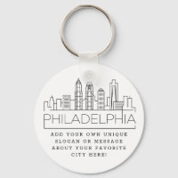 Philadelphia Stylized Skyline | Custom Slogan