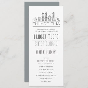 Philadelphia Stylized Skyline Wedding Program