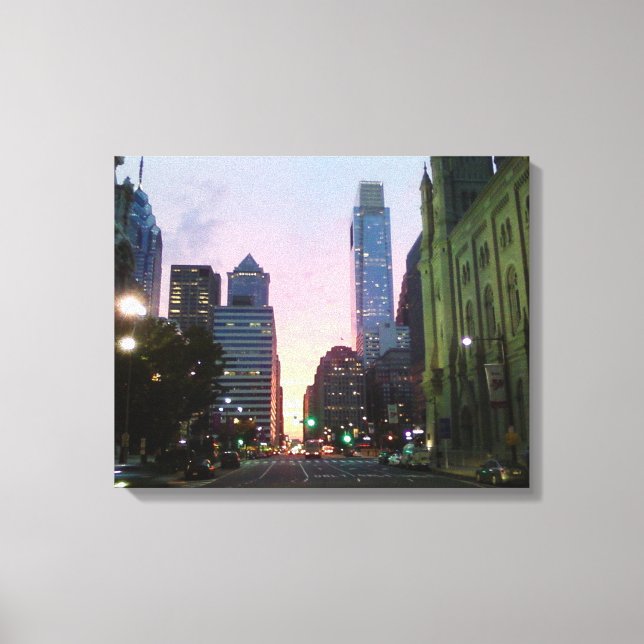 Philadelphia Sunset Wrapped Canvas Picture Print (Front)