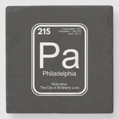 Philadelphia T_Shirt Periodic Table Brotherly Love Stone Coaster