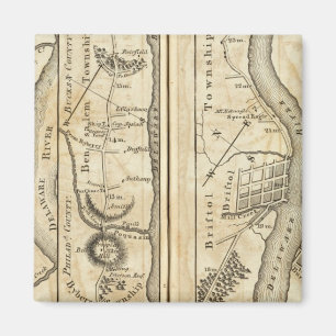 Philadelphia to New York Road Map Magnet