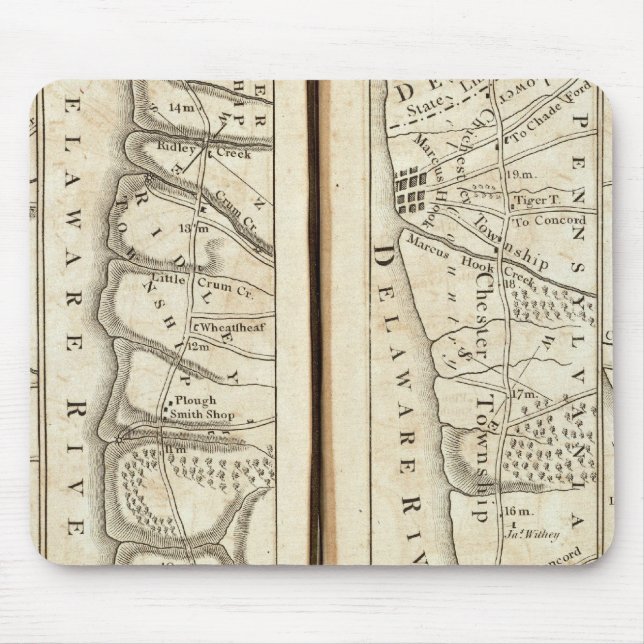 Philadelphia to Washington Road Map 4 Mouse Pad (Front)