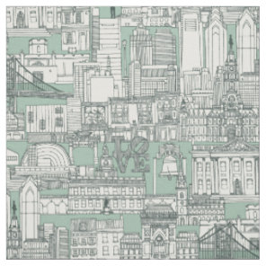 Philadelphia toile balsam duck egg fabric