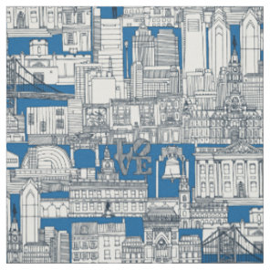 Philadelphia toile cobalt indigo fabric