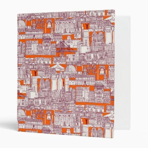 Philadelphia toile hot orange claret 3 ring binder