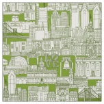 Philadelphia toile olive dark green fabric