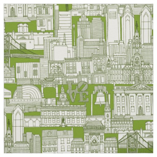 Philadelphia toile olive dark green fabric