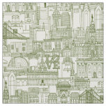Philadelphia toile pearl dark green fabric