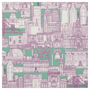 Philadelphia toile purple peppermint fabric