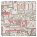Philadelphia toile rose chocolate fabric
