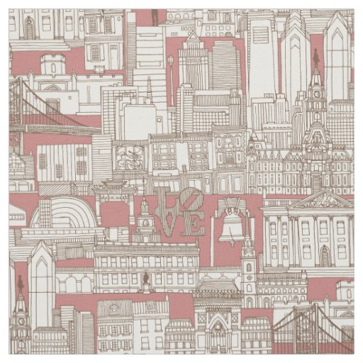 Philadelphia toile rose chocolate fabric