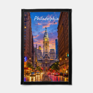 Philadelphia, USA - City Hall Twilight Skyline Pennant