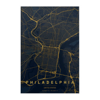 Philadelphia USA City Map Minimal Design Acrylic Print