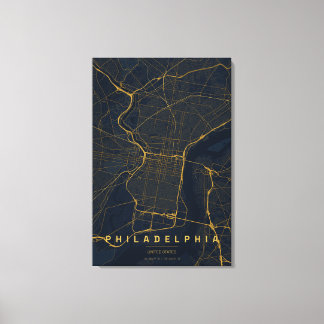 Philadelphia USA City Map Minimal Design Canvas Print