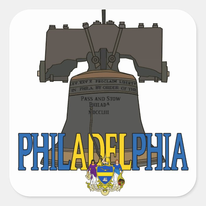 Philadelphia USA Liberty Bell Square Sticker