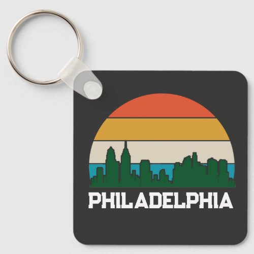 Philadelphia Vintage City Sunset Keychain