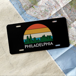 Philadelphia Vintage City Sunset License Plate