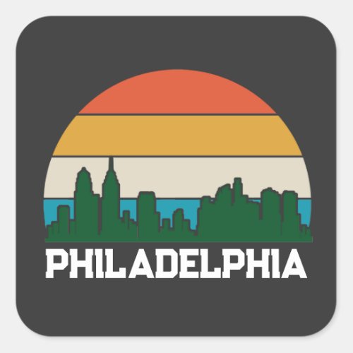 Philadelphia Vintage City Sunset Sticker