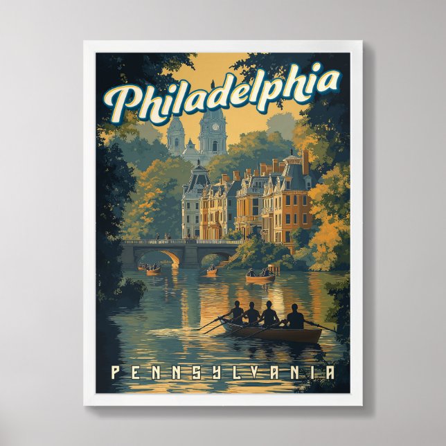 Philadelphia - Vintage Pennsylvania  Framed Art (Framed Front)