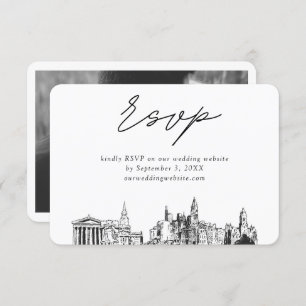 Philadelphia Wedding Minimalist Sketch RSVP Enclosure Card