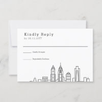Philadelphia Wedding | Stylized Skyline RSVP