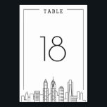 Philadelphia Wedding | Table Number<br><div class="desc">A unique wedding table number cards for a marriage taking place in the beautiful city of Philadelphia, Pennsylvania. It features a simplified table number resting above a stylized version of the famous city's unique skyline. This item is part of a larger multi-piece collection with items tailored to before, the day...</div>