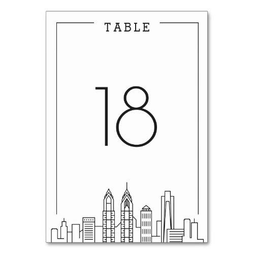 Philadelphia Wedding  Table Number