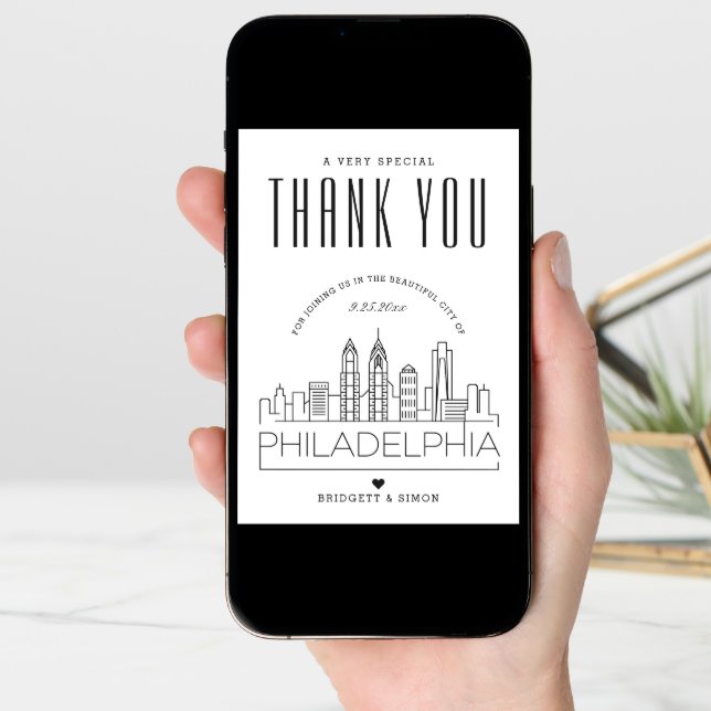 Philadelphia Wedding | Thank You + Photo Card (Front Digital)