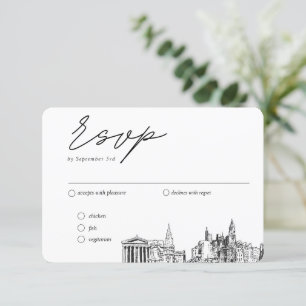 Philadelphia Wedding Traditional RSVP Meal Option Enclosure Card