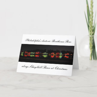 Philadelphia's historic Boathouse Row greetingcard Holiday Card