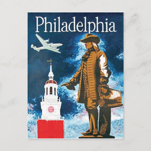 Philadephia monument and the tower postcard