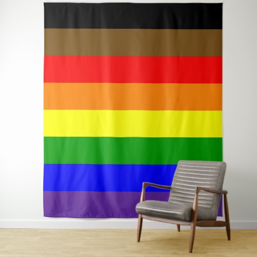 Philadephia Rainbow Pride Flag Vertical Tapestry