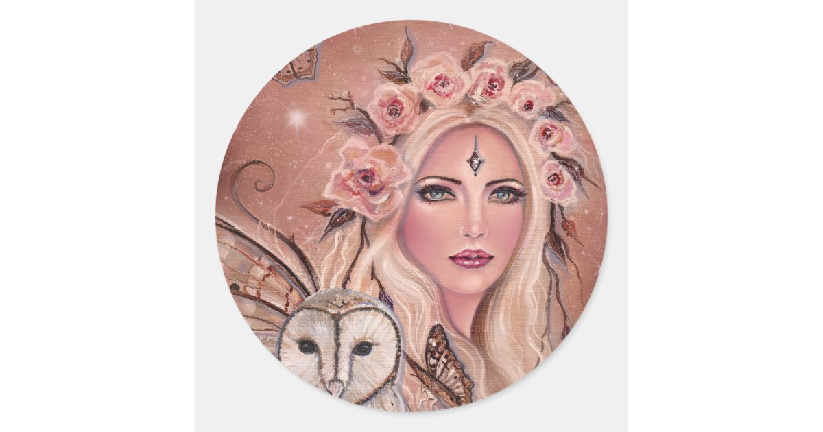 Philantha fairy round stickers by Renee Lavoie | Zazzle