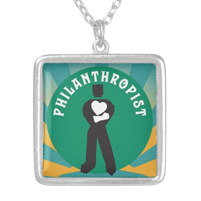 Philanthropist  silver plated necklace (Front)